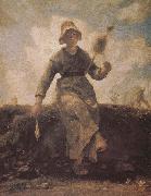 The girl weave Jean Francois Millet